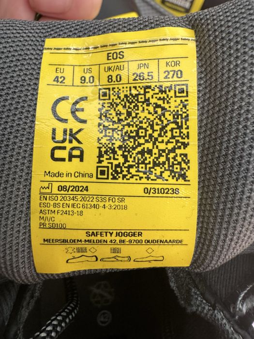 Шкіряне робоче взуття Safety Jogger EOS S3S(розмір 42)