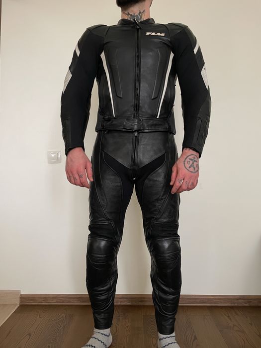 Мото комбінезон FLM шкіряна захисна куртка мотоштани мотокомбінезон