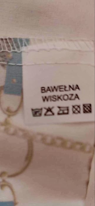 Koszula  kremowa, wzór łańcuchów, oversize, rozmiar uniwersalny