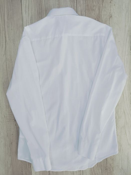 Elegancka biała koszula męska z długim rękawem, Bolf, rozmiar XL