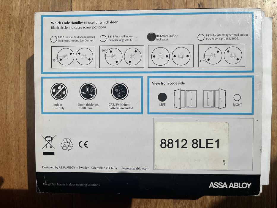 Klamka elektroniczna Assa Abloy z kodem PIN - nowa