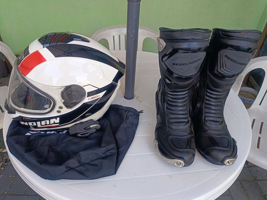 Kask Nolan N80-8 z interkomem  Buty Rebelhorn 43