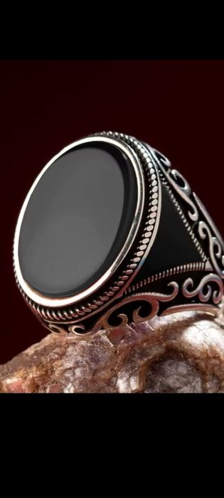 Sygnet męski z czarnym kamieniem Onyx