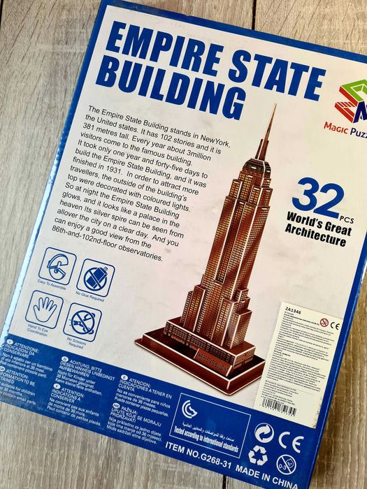 Puzzle piankowe 3D Empire State Building zabawki kreatywne
