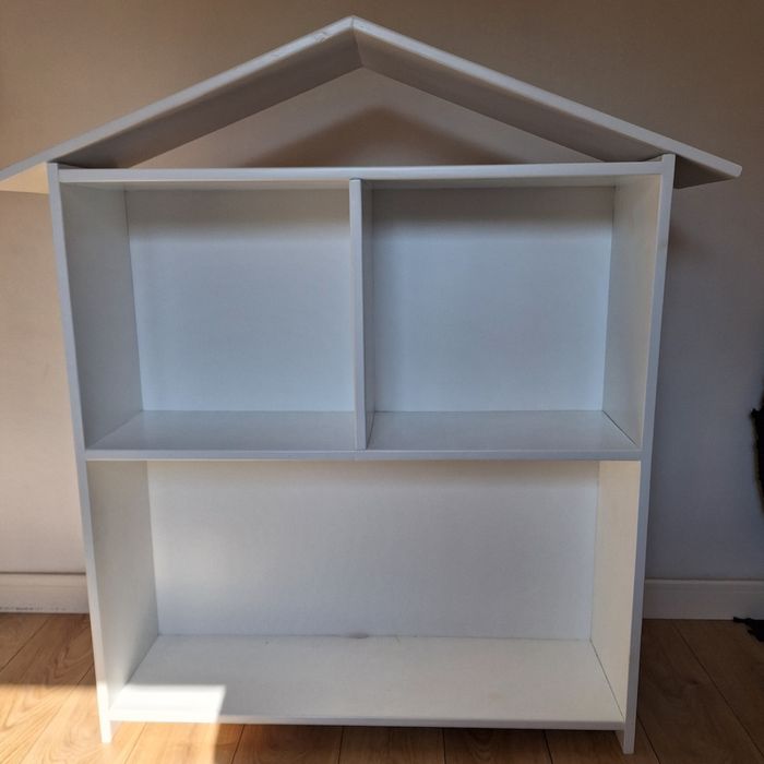 Witryna, polka, regal lite drewno biala