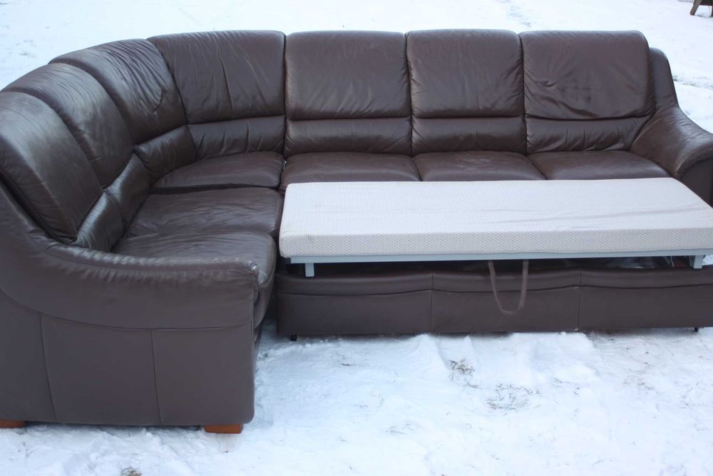 Narożnik, sofa, kanapa, spanie - skóra