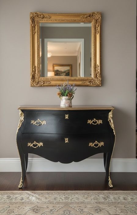 Comoda Preta Estilo Bombê