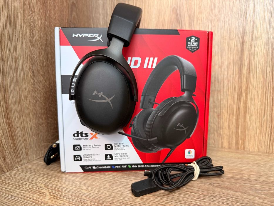 Słuchawki HYPERX Cloud III  Nauszne Przewodowe  Dźwięk przestrzenny Czarne Pudełko