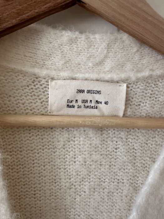 Cardigan Zara Origins Malha Fofa Creme / Branco Sujo - Tamanho M