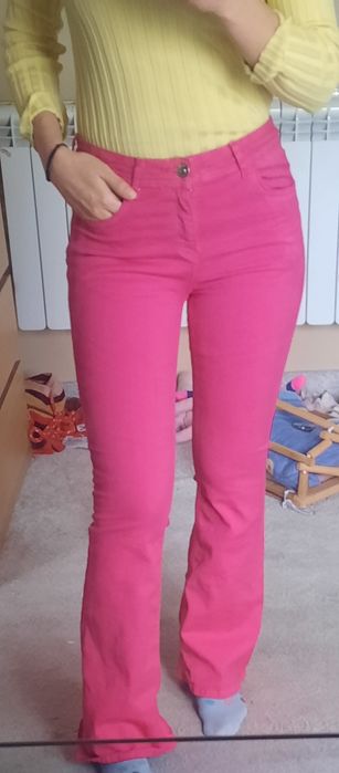 Dzwony river island dzwony różowe jeansy szerokie