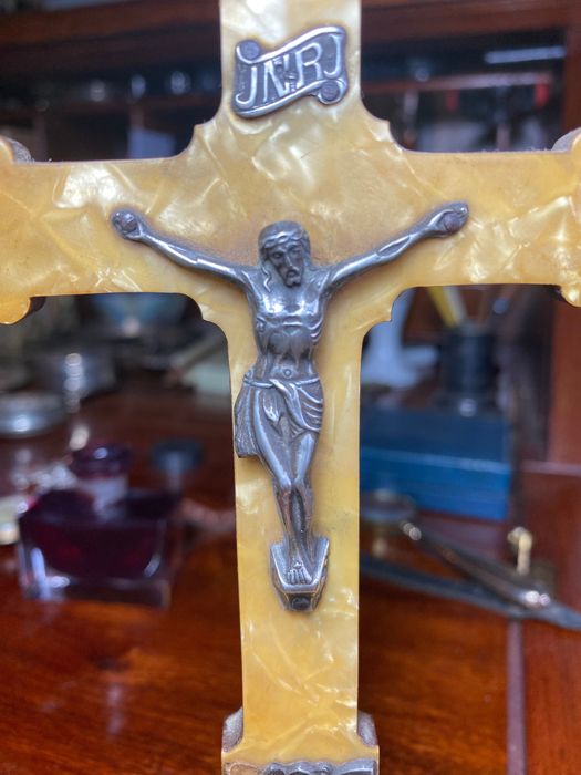 Crucifixo Cristo Prata Portuguesa contrastada Centenária Arte Sacra