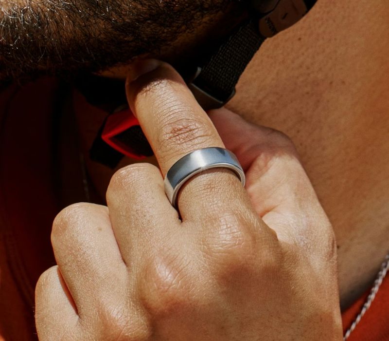 Oura ring 4 silver, black [size: 9,10]