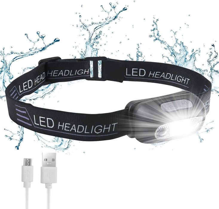 LATARKA CZOŁOWA LED USB CZOŁÓWKA czujnik ruchu reflektor na czoło h288