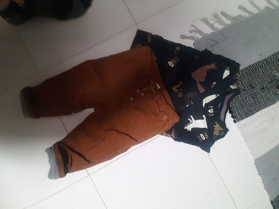 Bluzka Reserved spodnie sztruksowe H&M