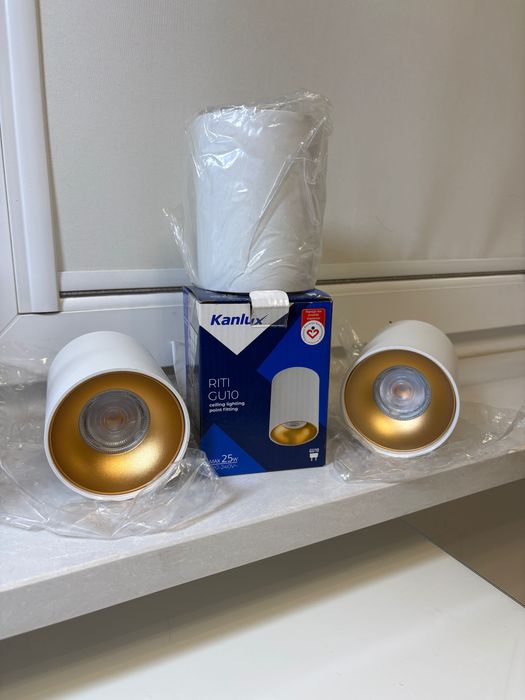 Kanlux RITI oprawa oświetleniowa sufitowa natynkowa biało złota GU10