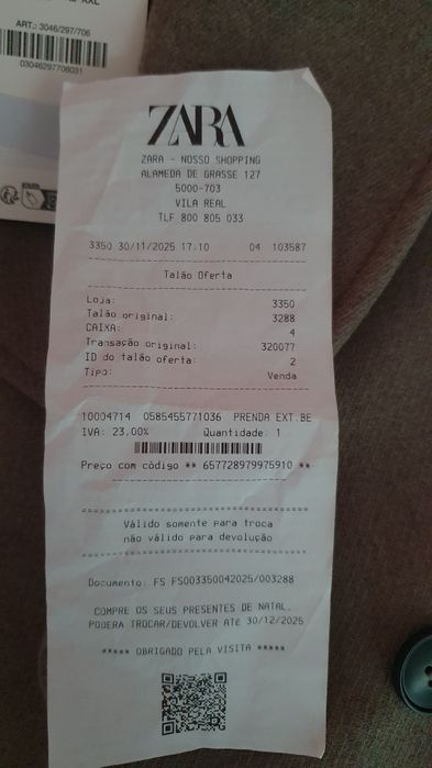 Blazer Zara tamanho M