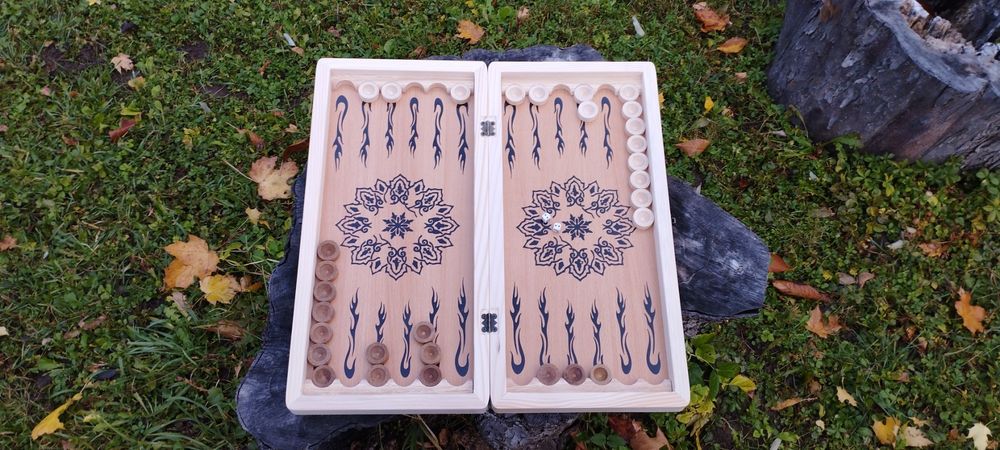 Нарди фанера+дерев'яні 50 см на 50 см