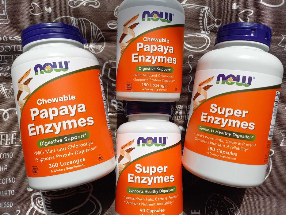 Now Foods Super Enzymes Papaya Plant ферменти супер ензими папайя рослинні для травлення энзимы