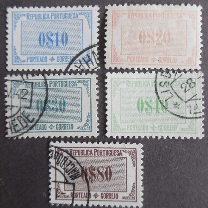 Selos Portugal 1932-Porteado Tipo Etiqueta série incompleta