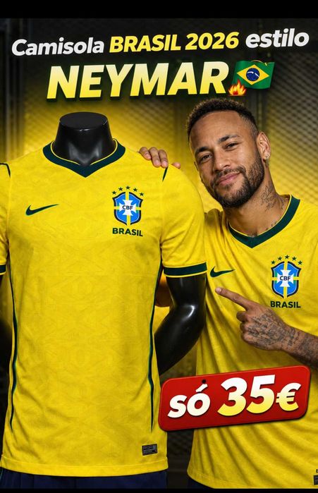 Camisa Seleção Brasileira Amarela 5 Estrelas 2026