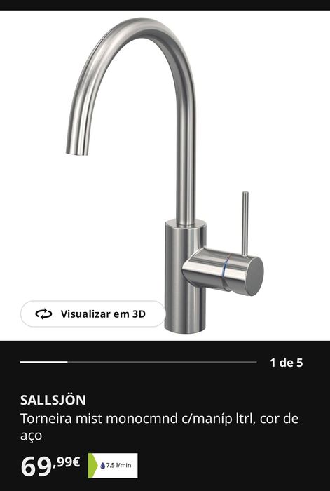 Torneira Misturadora SALLSJON IKEA