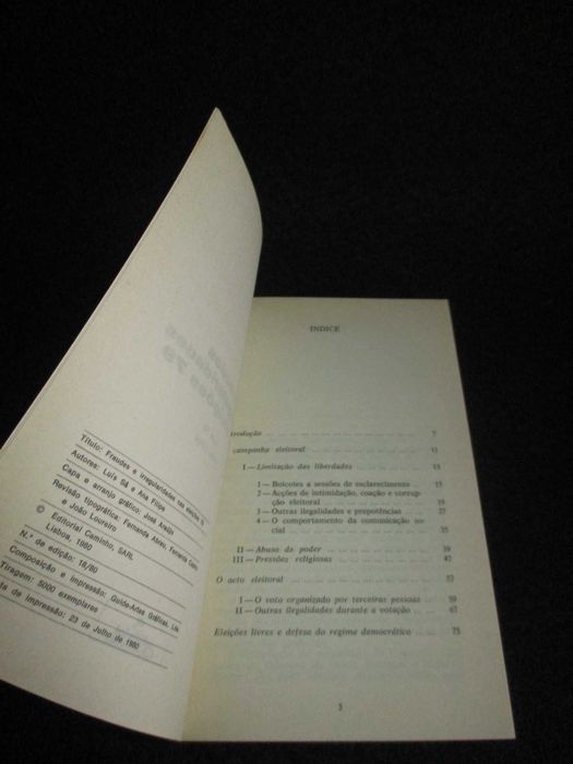 Livro Fraudes e Irregularidades nas eleições 79 Luís Sá Ana Filipe