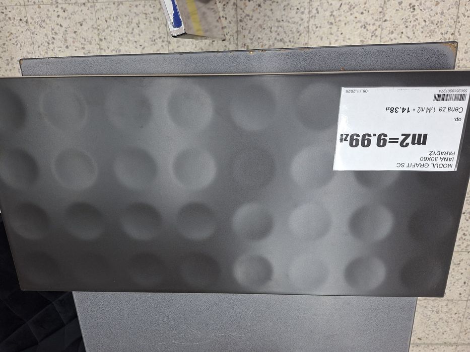 Plytka ścienna czarna moduł grafit Paradyż