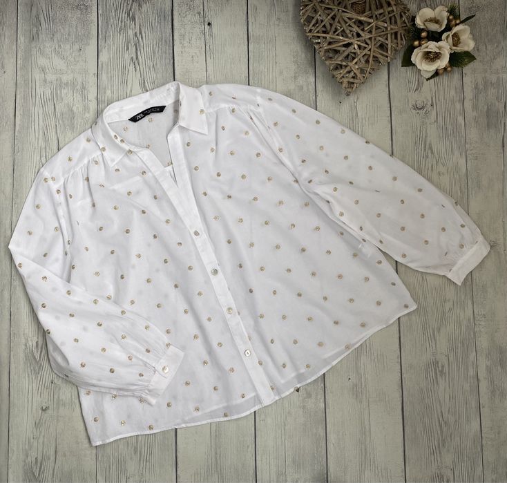 Жіноча нова бавовняна сорочка Zara M (38)10