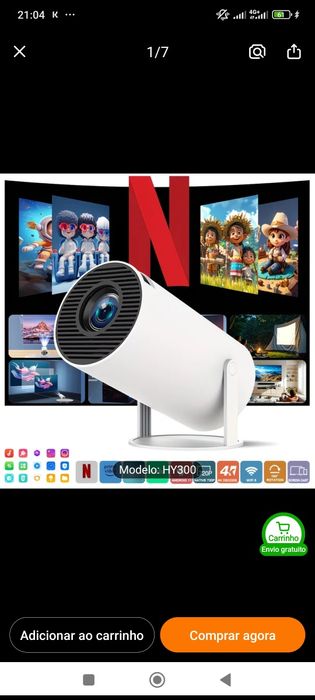 Projetor Portátil 4K Full HD Android 11 - Novos