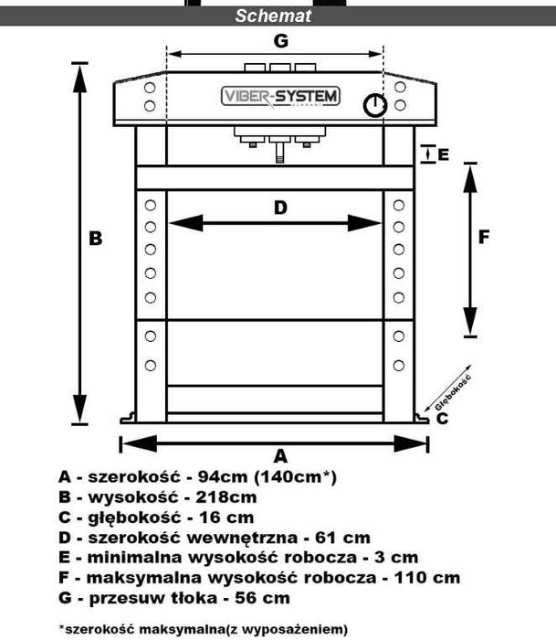 Prasa hydrauliczna warsztatowa 50 ton powystawowa