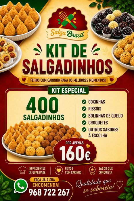 Kit Festa Salgadinhos doces e Bolo