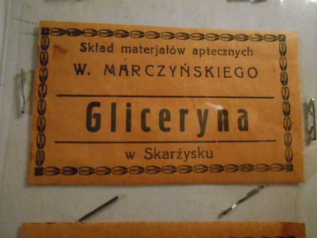 Etykiety ze Składu Materiałów Aptecznych - Skarżysko  W. Marczyński