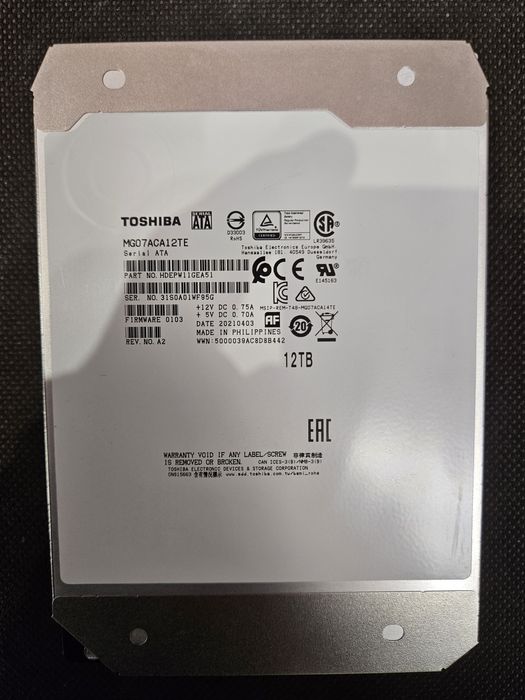 Жорсткий диск вінчестер HDD Toshiba Enterprise 12Tb 7200 MG07ACA12TE