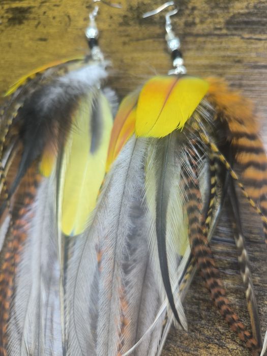 Kolczyki pióra Boho