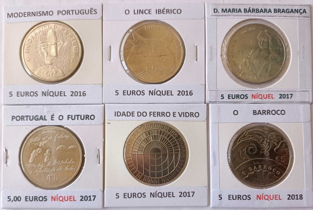 41 Moedas Comemorativas Portuguesas de 5 Euros ( Níquel )