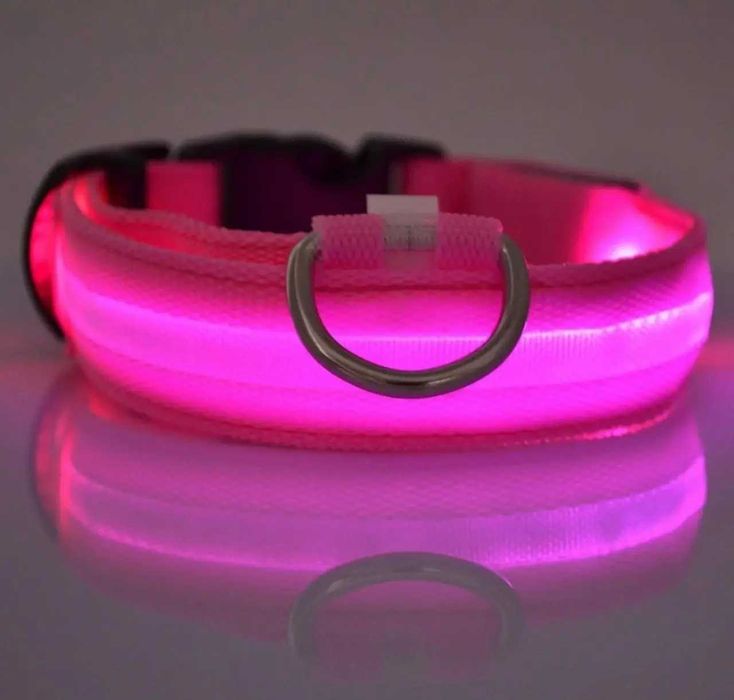 Светящийся LED ошейник, поводок для животных собак и кошек