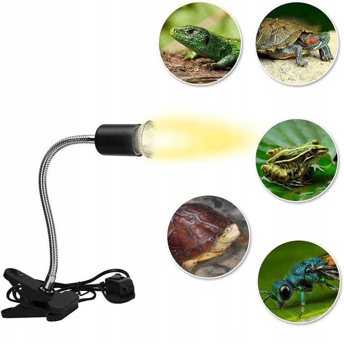 Lampa lampka grzewcza żółwia terrarium obrotowy 360 dla gadów akwariowych