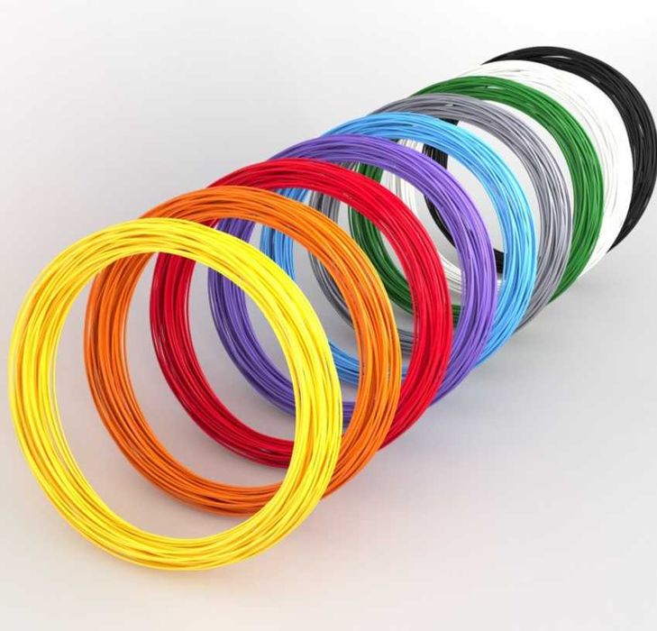 Пластик PLA для 3D ручки (10 кольорів по 5 м) стержні паста іграшка
