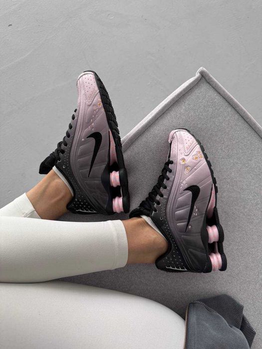 (БЕЗ ПЕРЕДОПЛАТИ) Nike Shox R4 Sakura найк шокс сакура білі рожеві кросівки сітка