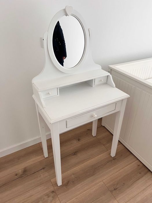 Toucador c/espelho, Mesa de maquilhagem branco, 100x50 cm