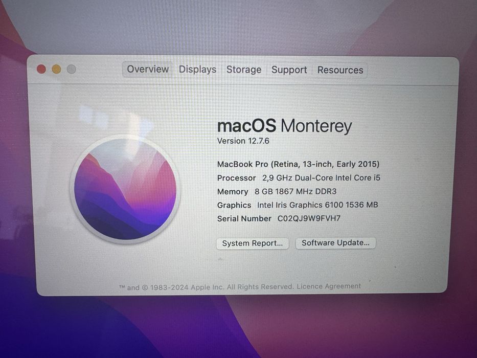 MacBook Pro Retina 13" — i5 2.9GHz / 8GB / 512GB SSD