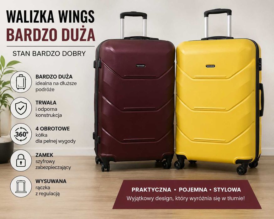 WALIZKA WINGS XXL BARDZO DUŻA | Duża Pojemność | Stan Bardzo Dobry