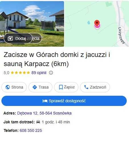 Domek w górach, jacuzzi i sauna na wyłączność w cenie, Karpacz 6km