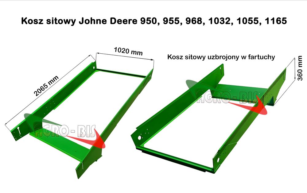 Kosz sitowy Johne  Deere 950 , 955, 968, 1032, 1055, 1165