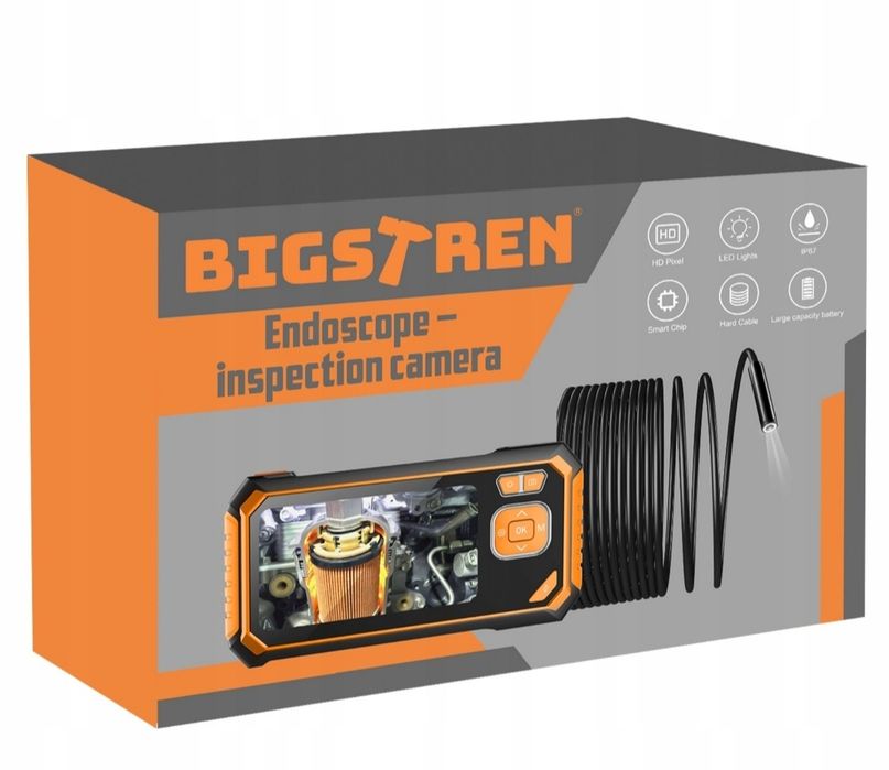 Kamera Inspekcyjna Endoskop 5m Full HD Wyświetlacz LCD USB 6LED IP67 d