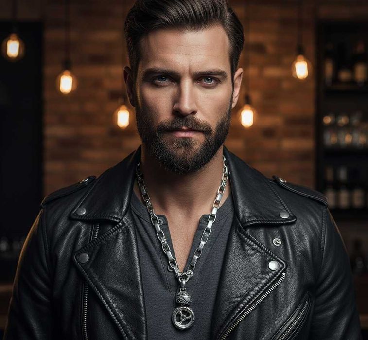 Rockowy naszyjnik Giorgio Martello – srebro 925, kask i moc stylu!