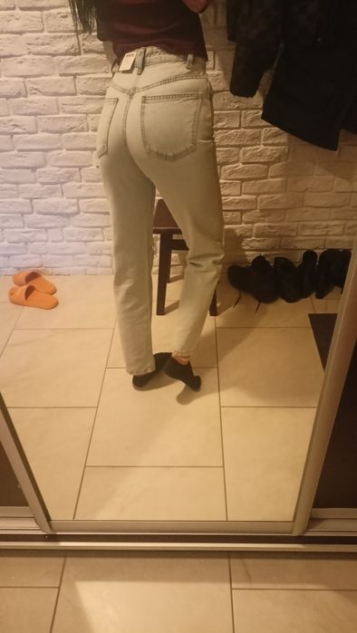 Cotton On Petite Jeansy Straight dżinsy w wysokim stanem szerokie dziu