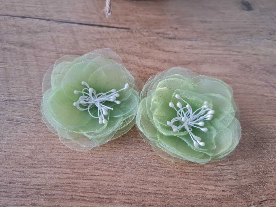 Miętowe kwiaty,klipsy do butów,przypinka,ślub
