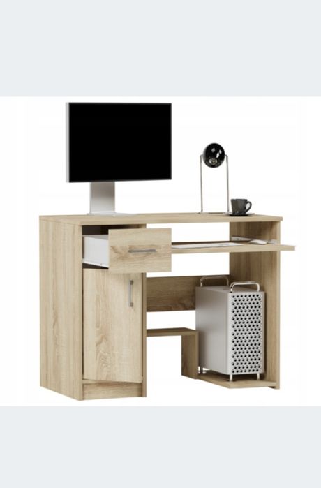 Stoly Biurko gamingowe komputerowe szkolne kolor dąb sanoma 90 cm dług