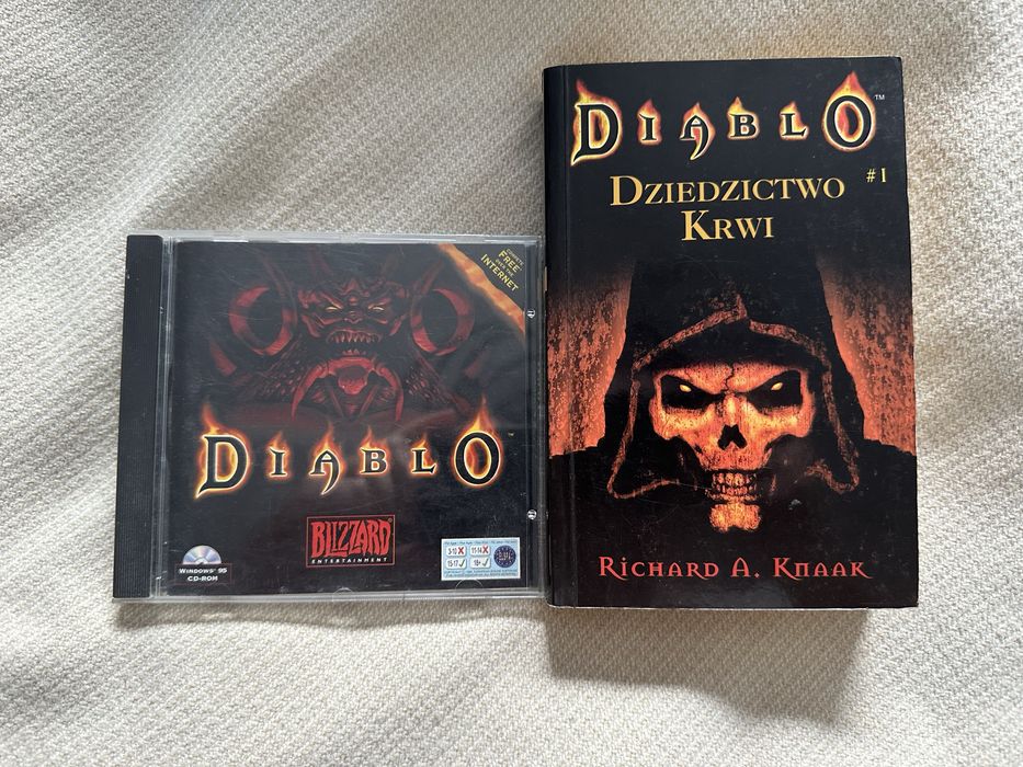 Zestaw Diablo 1 PC (Premierowe wydanie UK 1996) + Unikatowa Książka Dziedzictwo Krwi (ISA) Retro